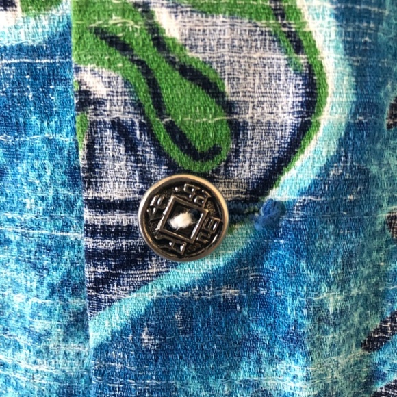 * SOLD* VINTAGE Kai Nani Barkcloth Aloha Shirt - Picture 6 of 6